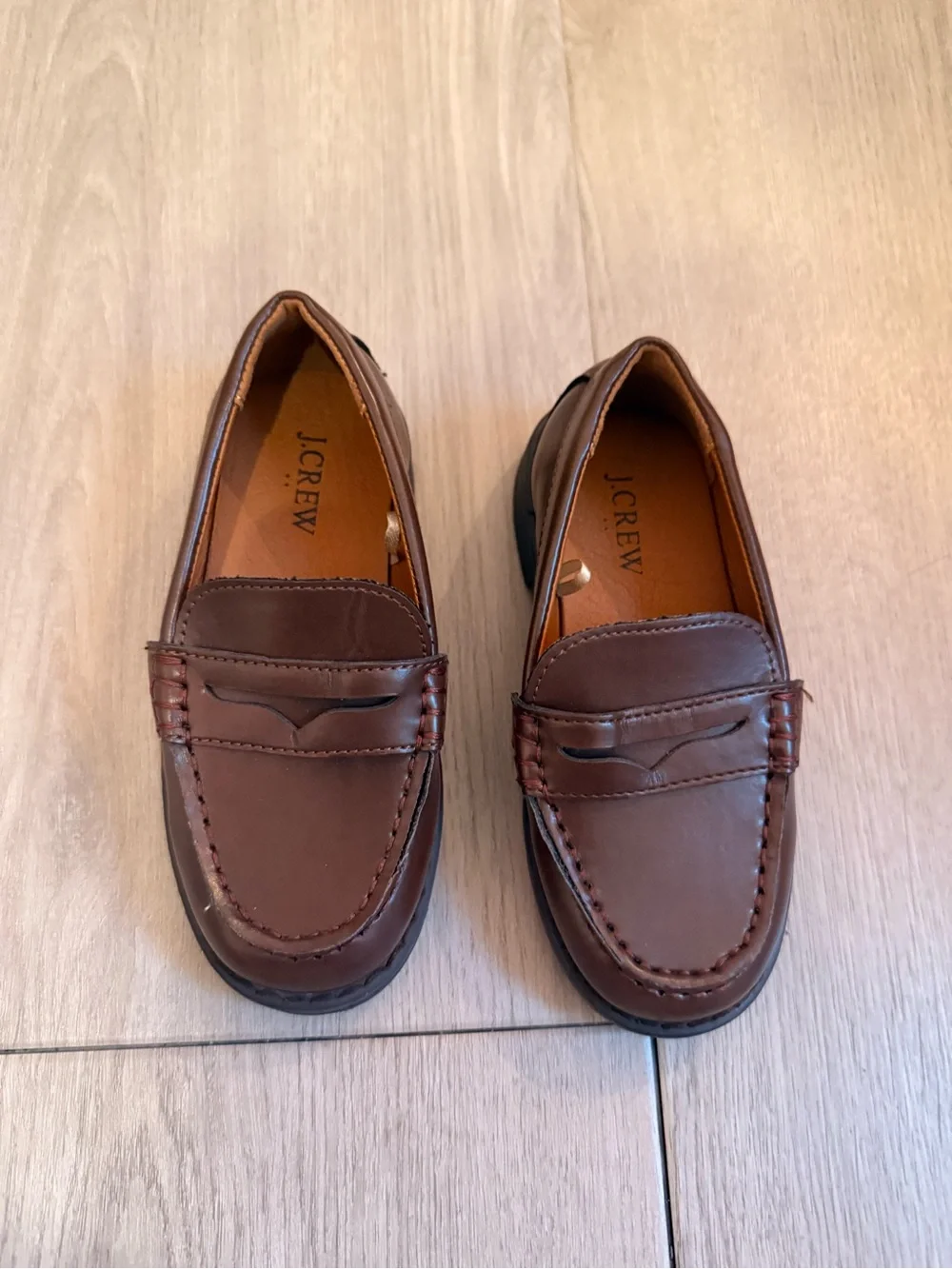 J Crew Boy Dress Shoes Brown Penny Loafers SlipOn NWOT Size 10 toddler